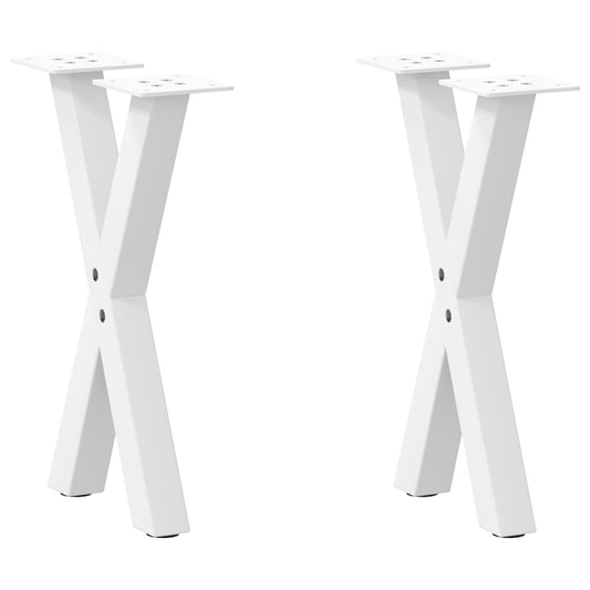Nohy Konferenčního Stolku Ve Tvaru X, 2 Ks, Bílé, 38 X (42-43) Cm, Ocel