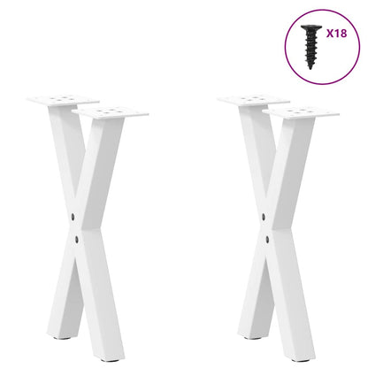 Nohy Konferenčního Stolku Ve Tvaru X, 2 Ks, Bílé, 38 X (42-43) Cm, Ocel