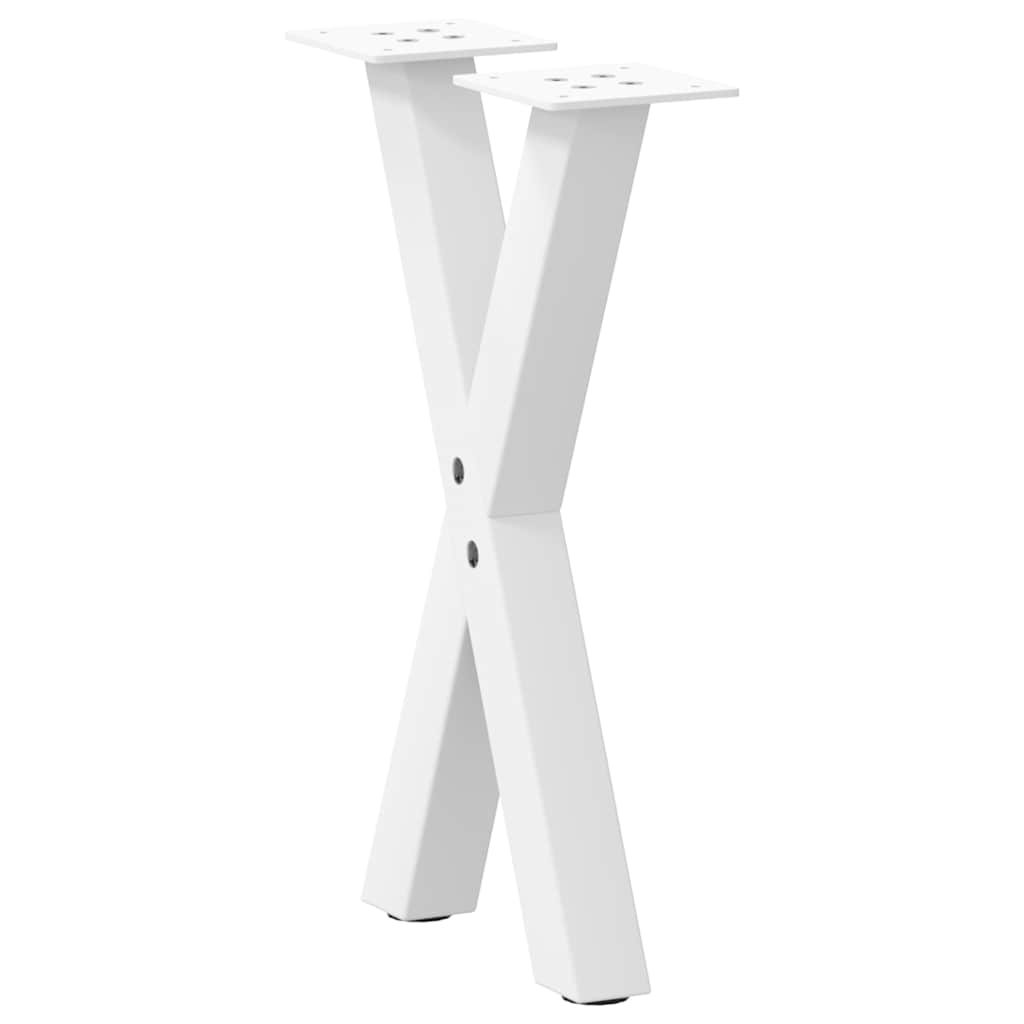 Nohy Konferenčního Stolku Ve Tvaru X, 2 Ks, Bílé, 38 X (42-43) Cm, Ocel