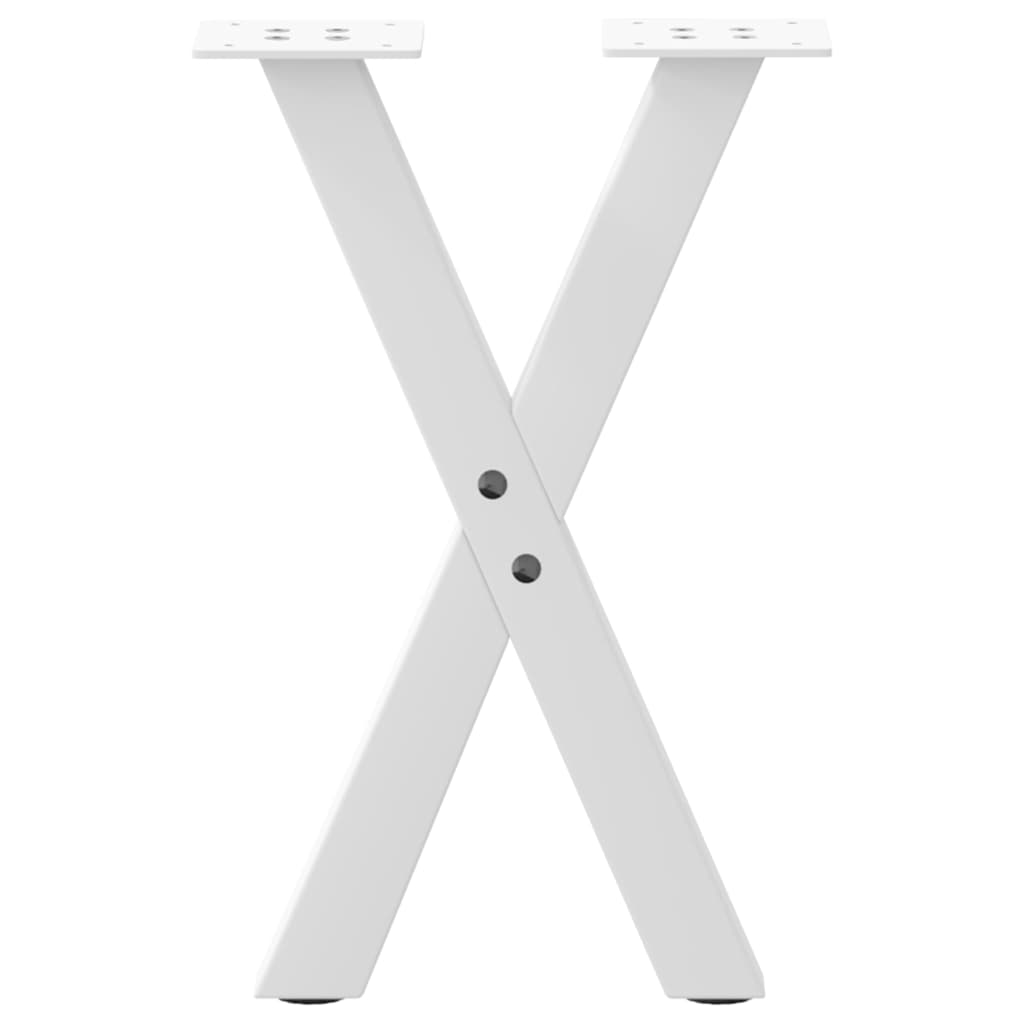 Nohy Konferenčního Stolku Ve Tvaru X, 2 Ks, Bílé, 38 X (42-43) Cm, Ocel