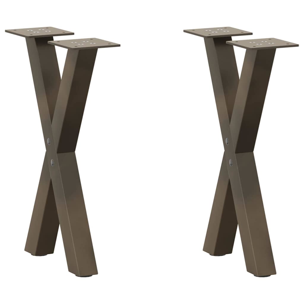 Nohy Konferenčního Stolku Ve Tvaru X, 2 Ks, Přírodní Ocel, 38 X (42-43) Cm, Ocel