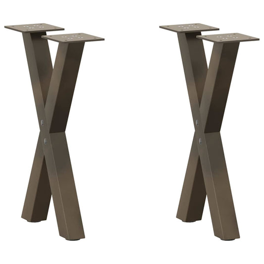 Nohy Konferenčního Stolku Ve Tvaru X, 2 Ks, Přírodní Ocel, 38 X (42-43) Cm, Ocel