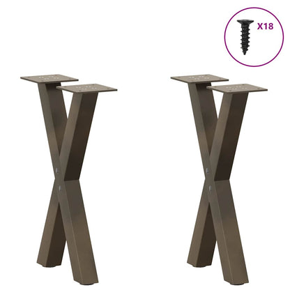 Nohy Konferenčního Stolku Ve Tvaru X, 2 Ks, Přírodní Ocel, 38 X (42-43) Cm, Ocel