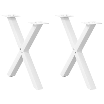 Nohy Konferenčního Stolku Ve Tvaru X, 2 Ks, Bílé, 60 X (42-43) Cm, Ocel