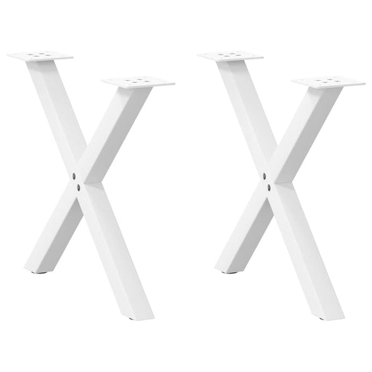 Nohy Konferenčního Stolku Ve Tvaru X, 2 Ks, Bílé, 60 X (42-43) Cm, Ocel