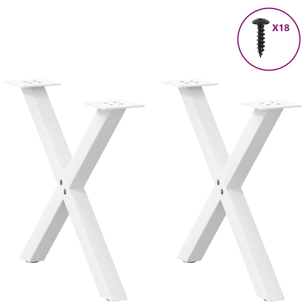 Nohy Konferenčního Stolku Ve Tvaru X, 2 Ks, Bílé, 60 X (42-43) Cm, Ocel