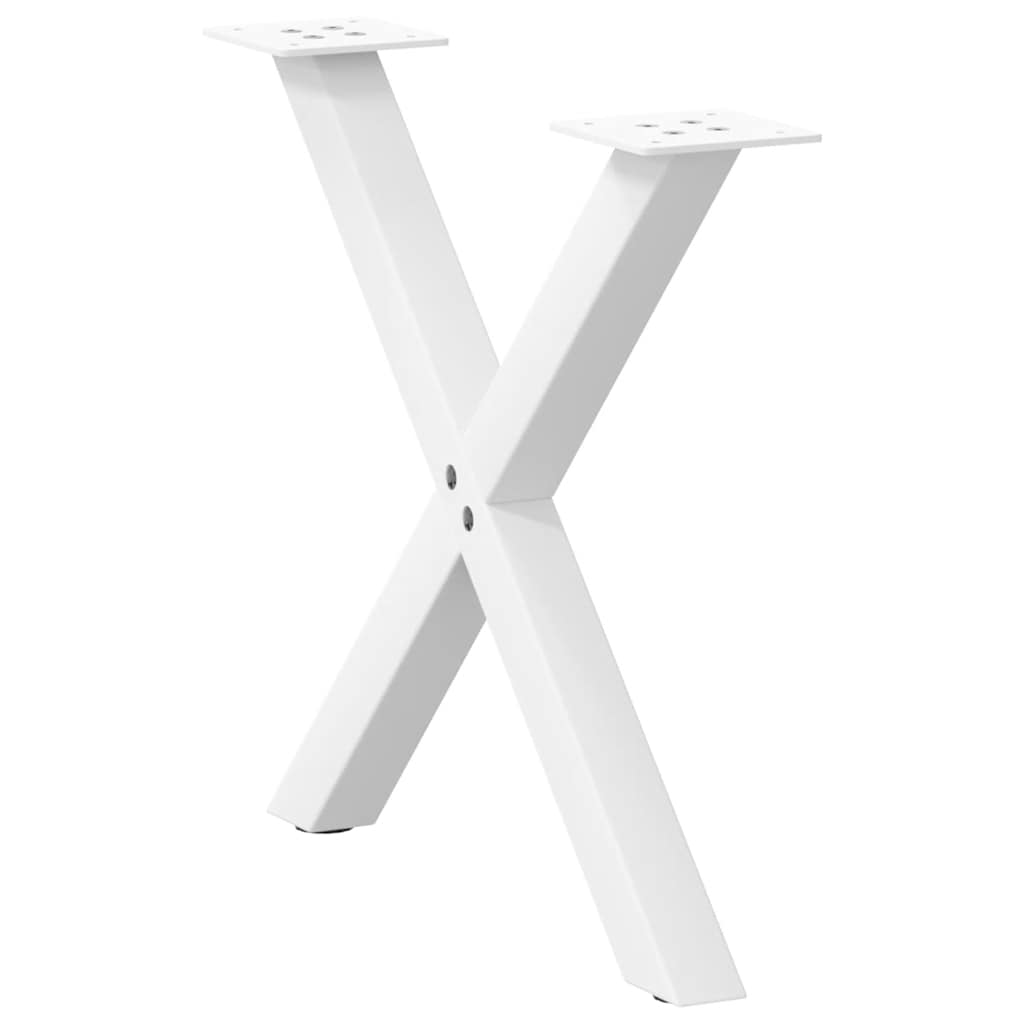 Nohy Konferenčního Stolku Ve Tvaru X, 2 Ks, Bílé, 60 X (42-43) Cm, Ocel