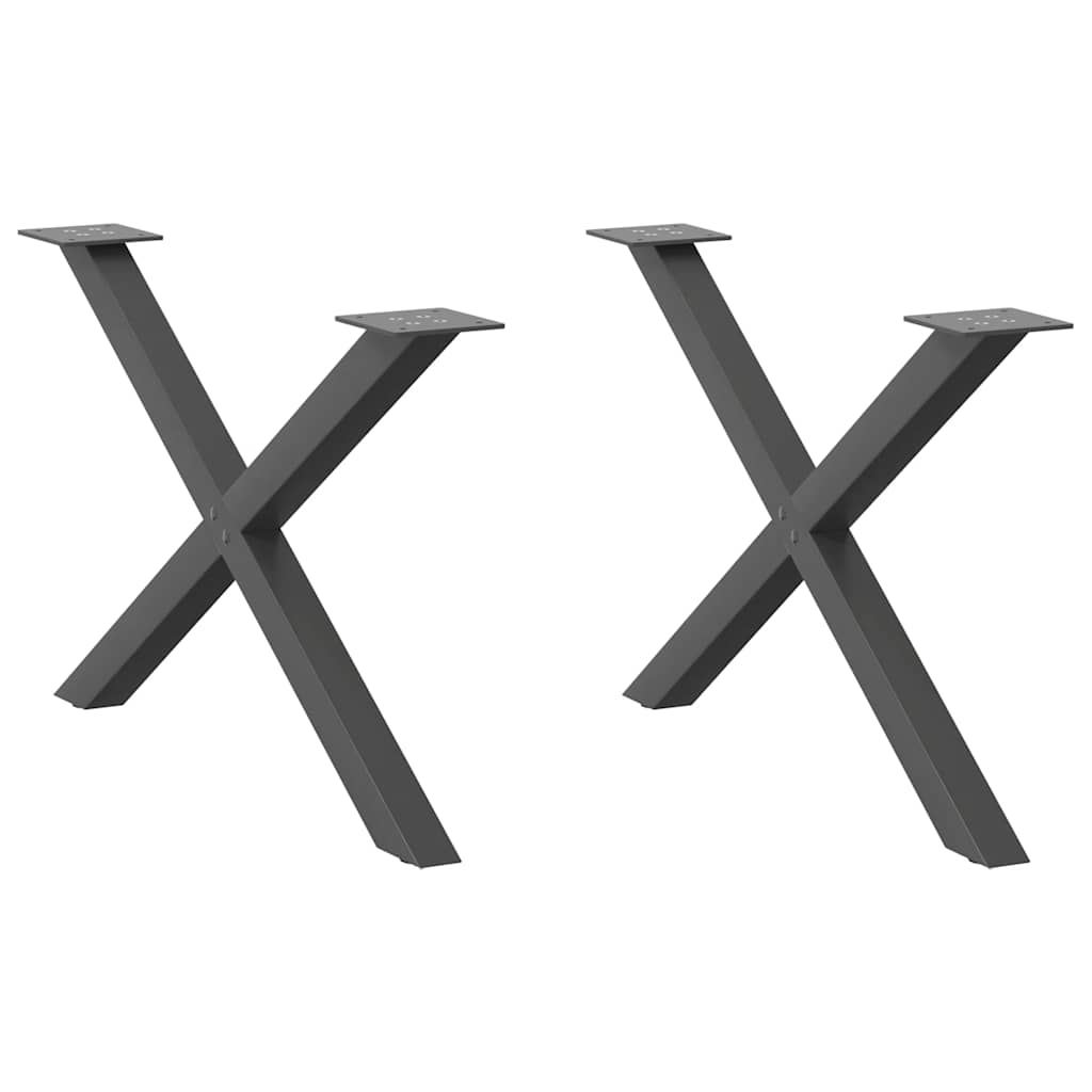 Nohy Jídelního Stolku Ve Tvaru X 2 Ks 50X(72-73) Cm Ocel Antracitová