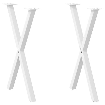 Nohy Konferenčního Stolku Ve Tvaru X, 2 Ks, Bílé, 30 X (30-31) Cm, Ocel Bílá