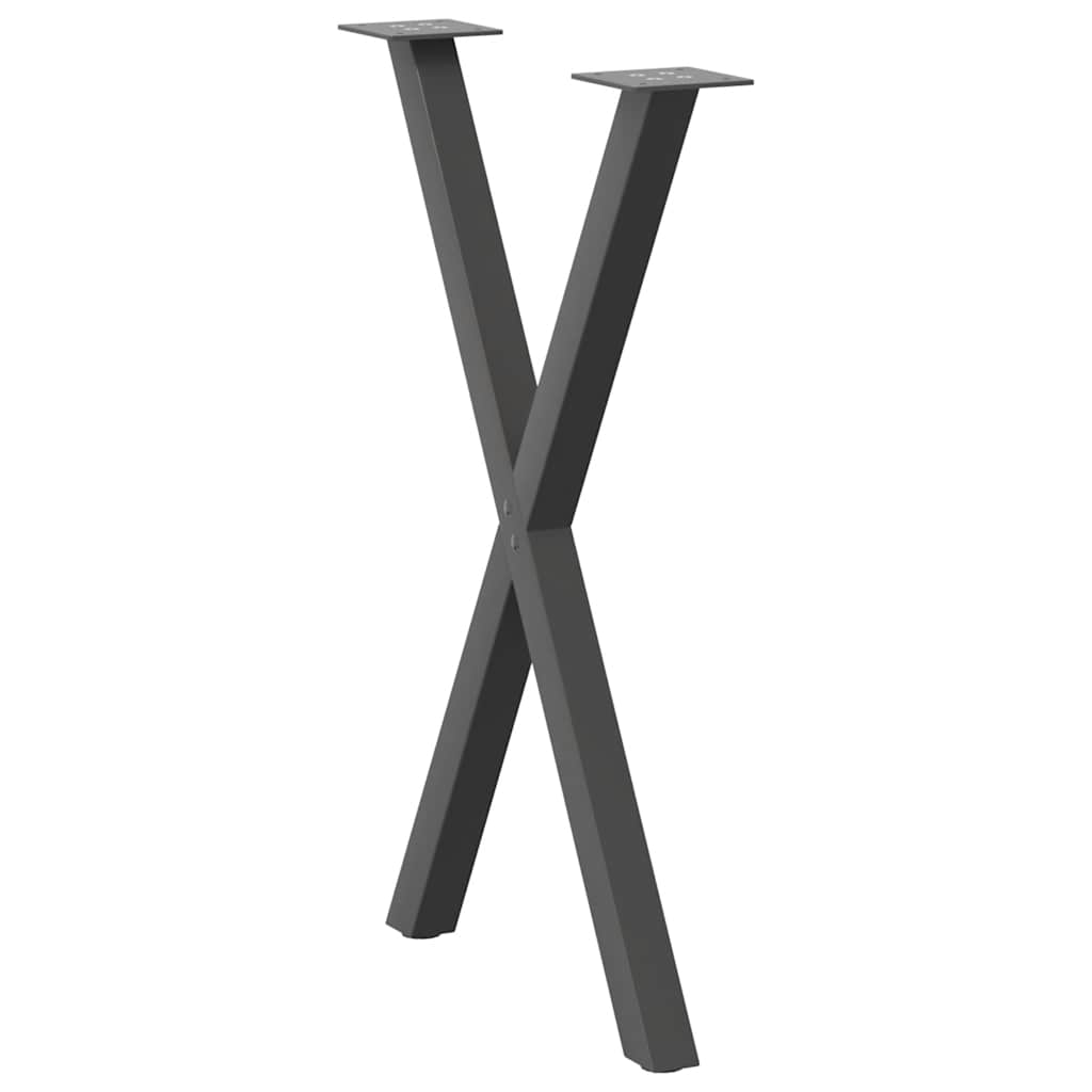 Nohy Jídelního Stolku Ve Tvaru X 2 Ks 50X(72-73) Cm Ocel Antracitová