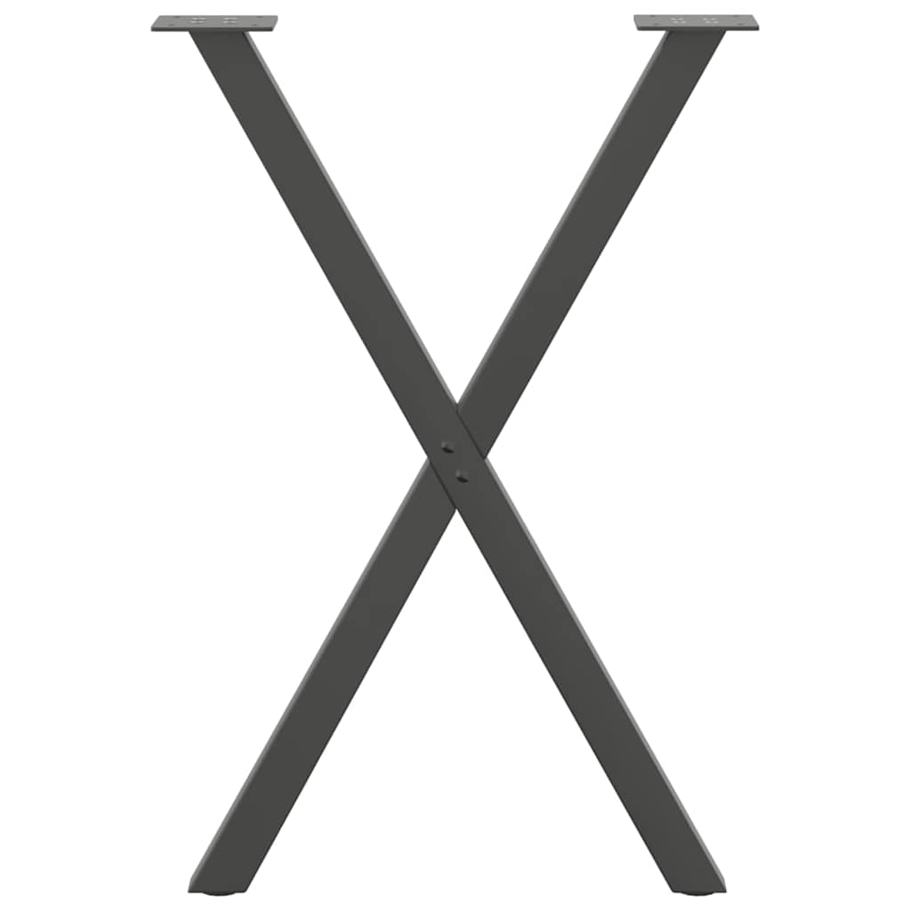 Nohy Jídelního Stolku Ve Tvaru X 2 Ks 50X(72-73) Cm Ocel Antracitová