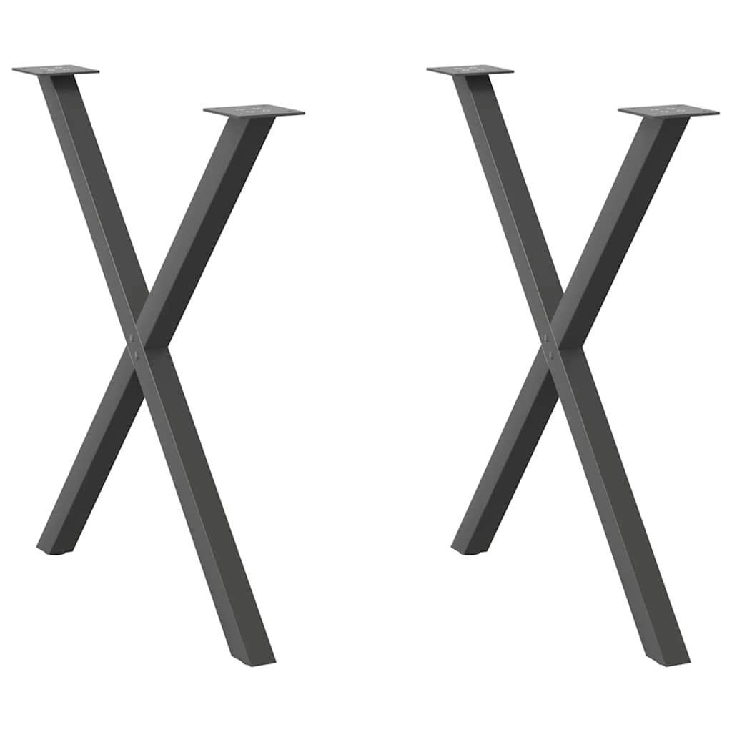 Nohy Jídelního Stolku Ve Tvaru X 2 Ks 50X(72-73) Cm Ocel Antracitová