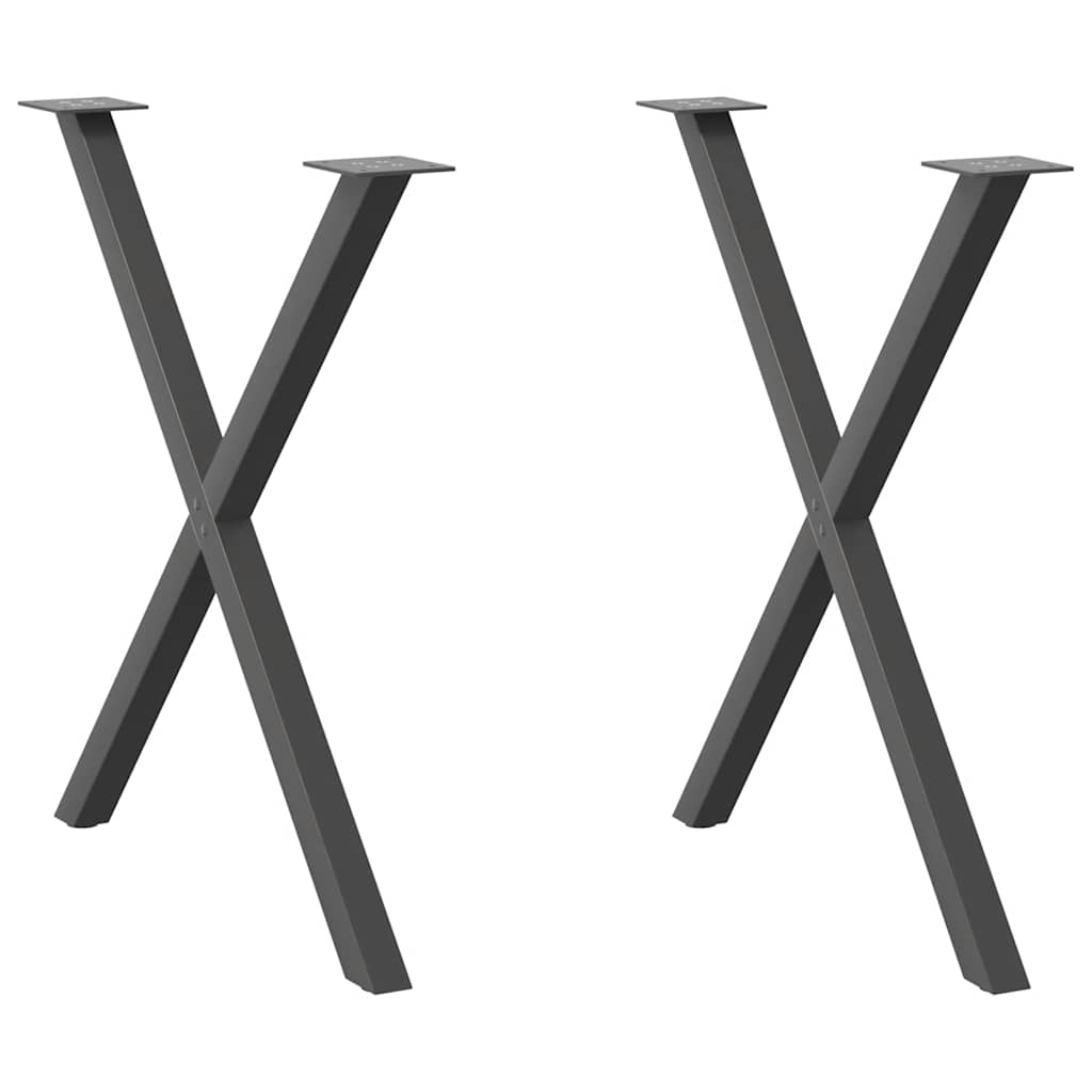 Nohy Jídelního Stolku Ve Tvaru X 2 Ks 50X(72-73) Cm Ocel Antracitová