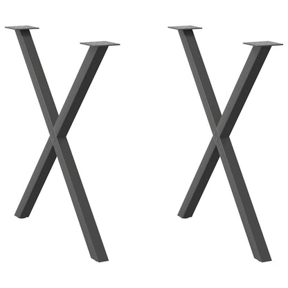 Nohy Jídelního Stolku Ve Tvaru X 2 Ks 50X(72-73) Cm Ocel Antracitová