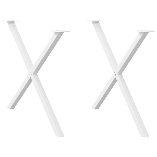 Nohy K Jídelnímu Stolu Ve Tvaru X, 2 Ks, Bílé, 90 X (72-73) Cm, Ocel