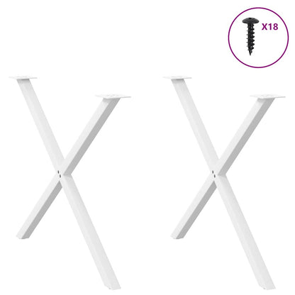 Nohy K Jídelnímu Stolu Ve Tvaru X, 2 Ks, Bílé, 90 X (72-73) Cm, Ocel