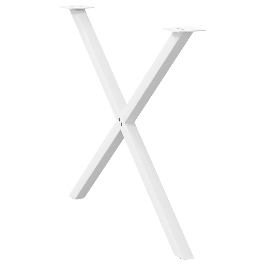 Nohy K Jídelnímu Stolu Ve Tvaru X, 2 Ks, Bílé, 90 X (72-73) Cm, Ocel