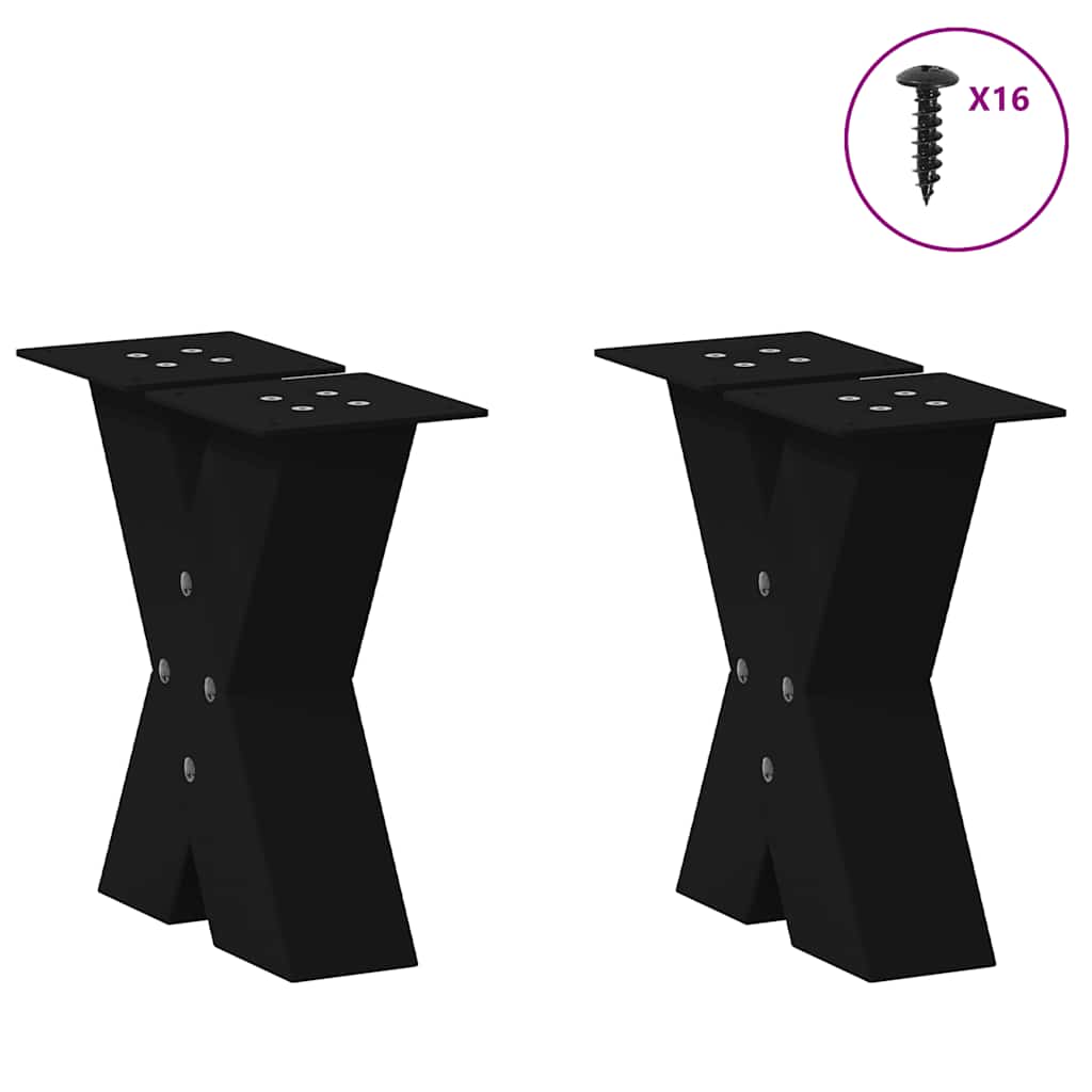 Nohy Konferenčního Stolku Ve Tvaru X 2 Ks Černé 40X(30-31) Cm Černá