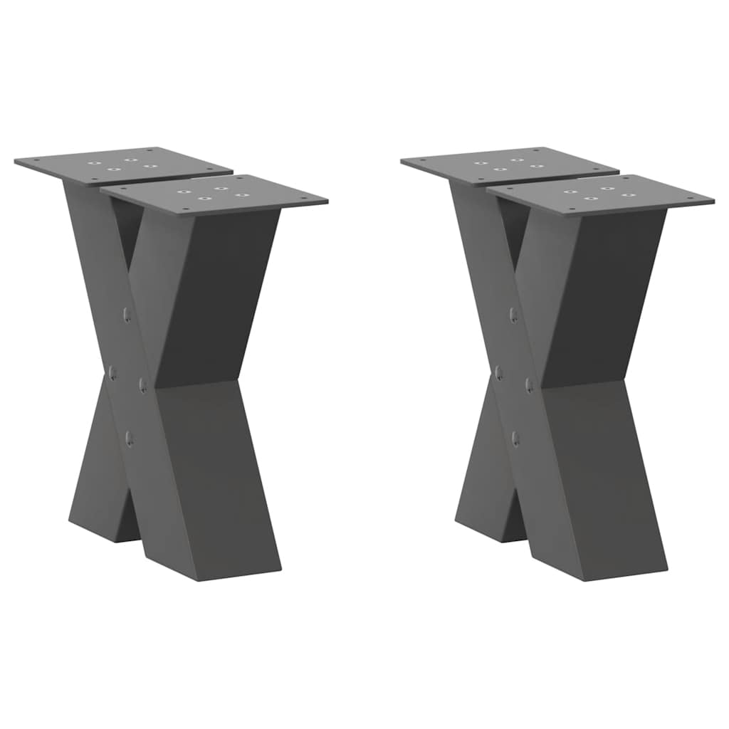 Nohy Jídelního Stolku Ve Tvaru X 2 Ks 50X(72-73) Cm Ocel Antracitová