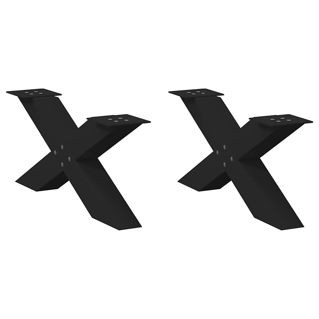 Nohy Konferenčního Stolku Ve Tvaru X 2 Ks Černé 40X(30-31) Cm Černá