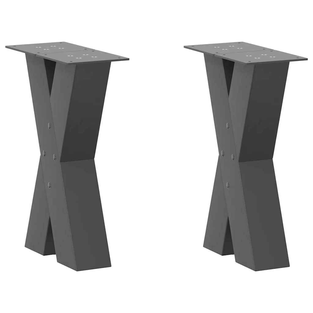 Nohy Jídelního Stolku Ve Tvaru X 2 Ks 50X(72-73) Cm Ocel Antracitová