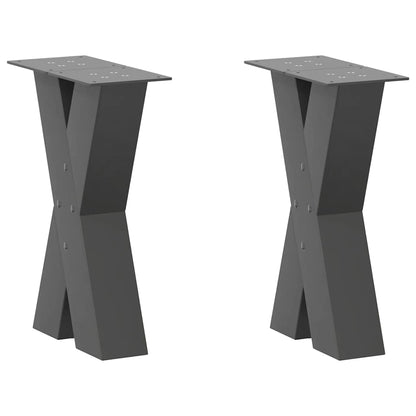 Nohy Jídelního Stolku Ve Tvaru X 2 Ks 50X(72-73) Cm Ocel Antracitová