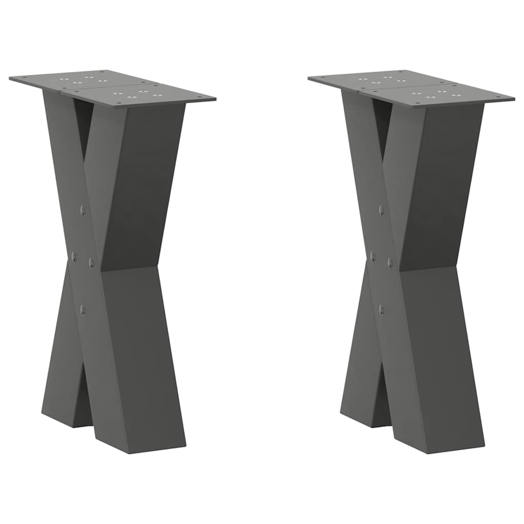 Nohy Jídelního Stolku Ve Tvaru X 2 Ks 50X(72-73) Cm Ocel Antracitová