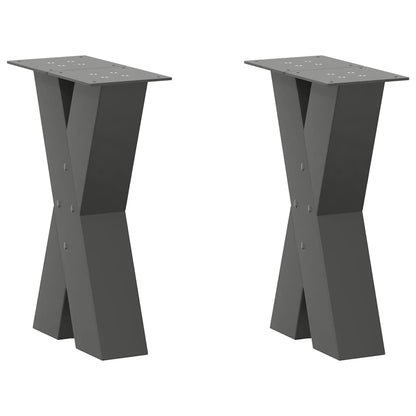 Nohy Jídelního Stolku Ve Tvaru X 2 Ks 50X(72-73) Cm Ocel Antracitová