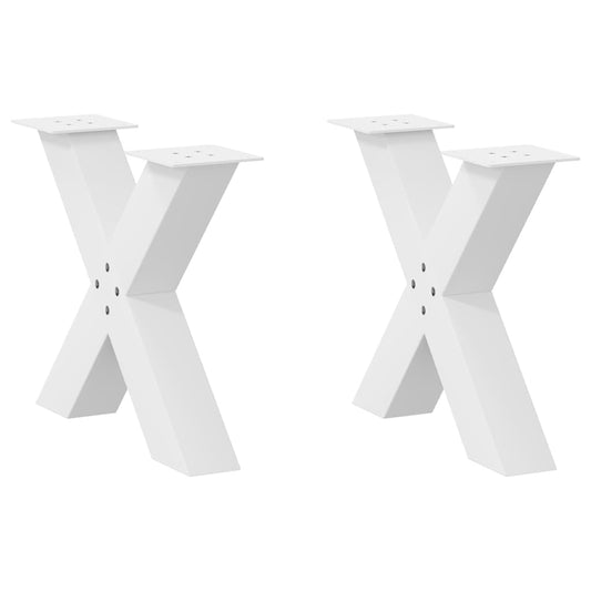 Nohy Konferenčního Stolku Ve Tvaru X, 2 Ks, Bílé, 50 X (42-43) Cm, Ocel