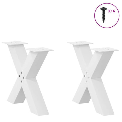 Nohy Konferenčního Stolku Ve Tvaru X, 2 Ks, Bílé, 50 X (42-43) Cm, Ocel