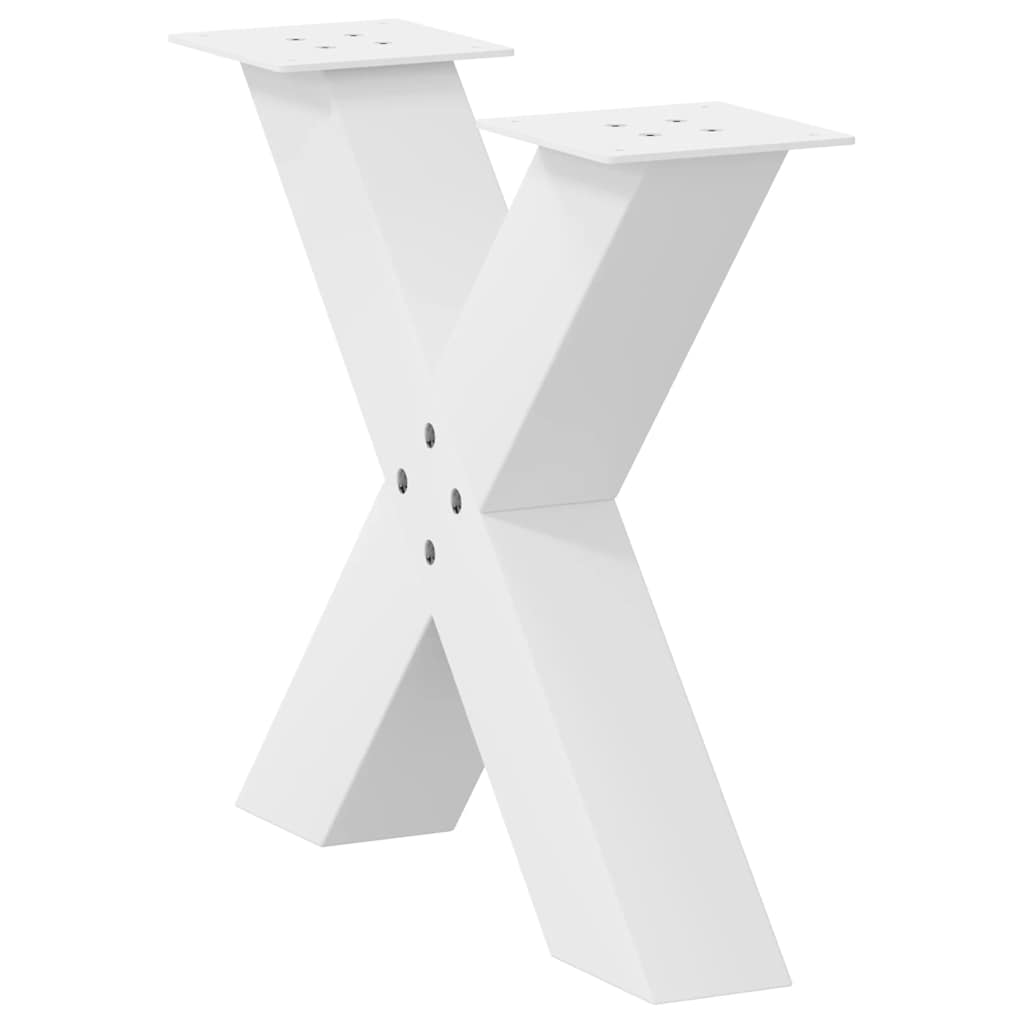 Nohy Konferenčního Stolku Ve Tvaru X, 2 Ks, Bílé, 50 X (42-43) Cm, Ocel