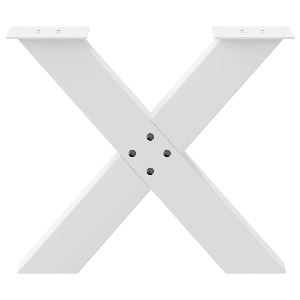 Nohy Konferenčního Stolku Ve Tvaru X, 2 Ks, Bílé, 50 X (42-43) Cm, Ocel