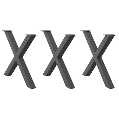 Nohy Jídelního Stolku Ve Tvaru X 2 Ks 50X(72-73) Cm Ocel Antracitová