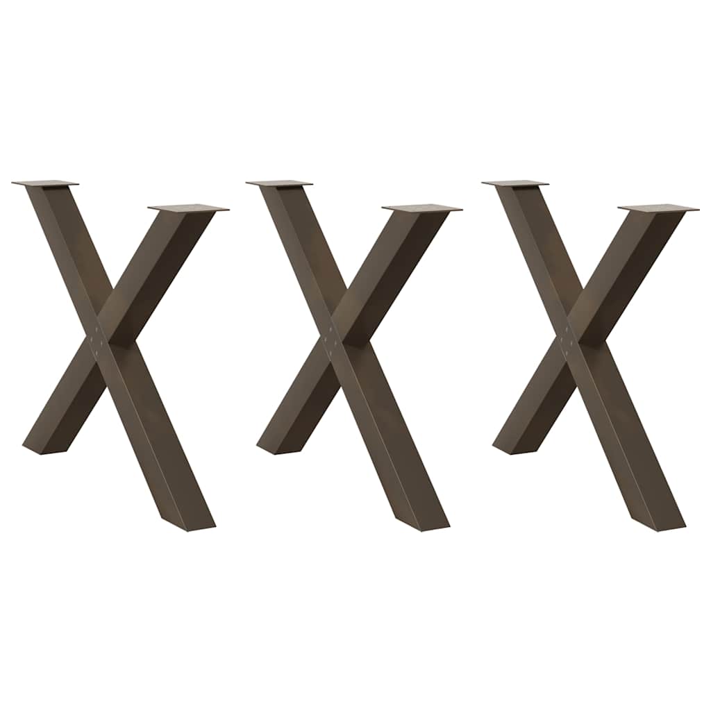 Nohy Konferenčního Stolku Ve Tvaru X, 2 Ks, Ocel, 37 X (30-31) Cm, Ocel Přírodní