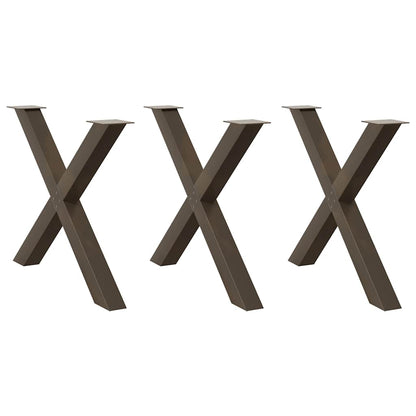 Nohy Konferenčního Stolku Ve Tvaru X, 2 Ks, Ocel, 37 X (30-31) Cm, Ocel Přírodní