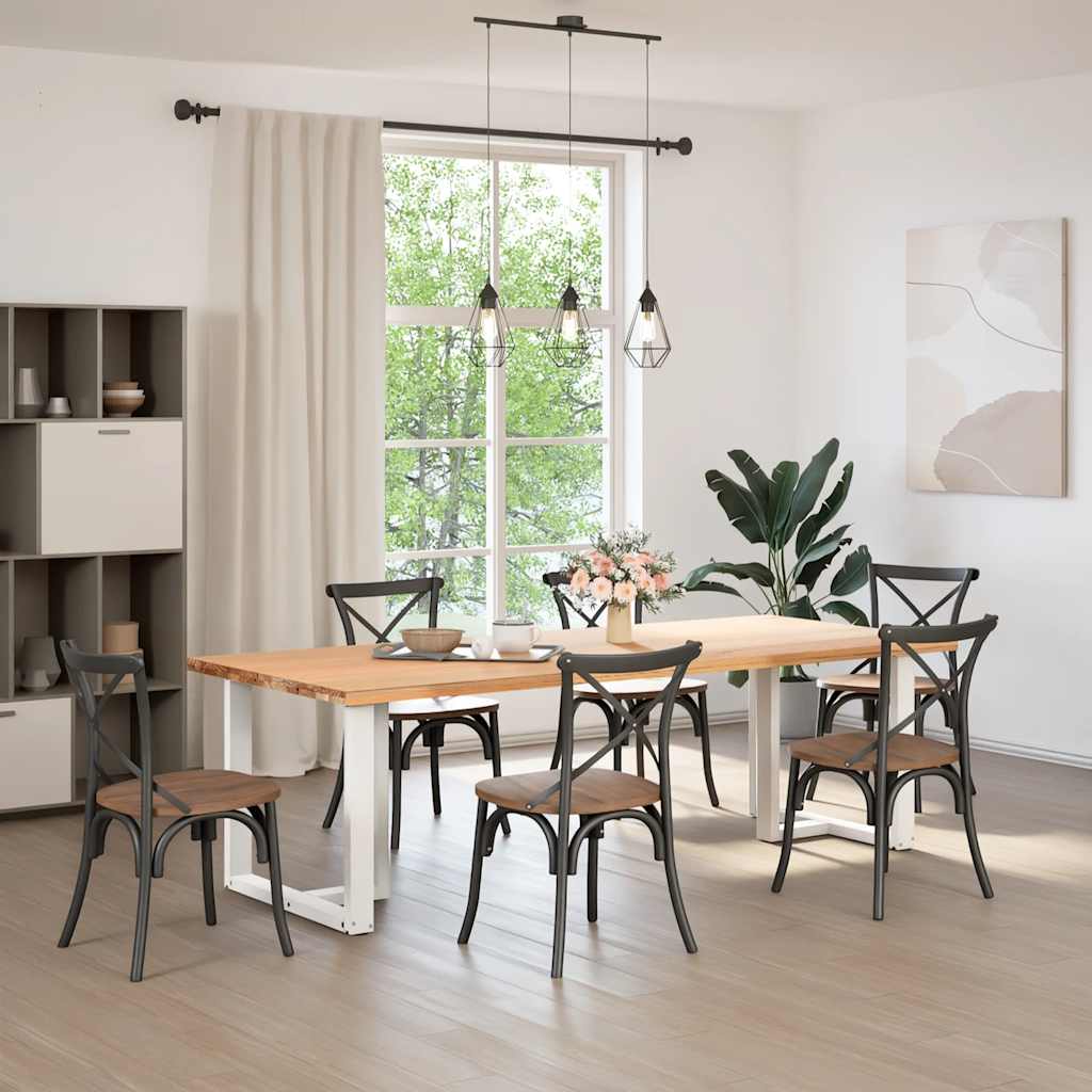 Nohy K Jídelnímu Stolu Ve Tvaru T, 2 Ks, Bílé, 70 X 35 X (72-73) Cm, Ocel