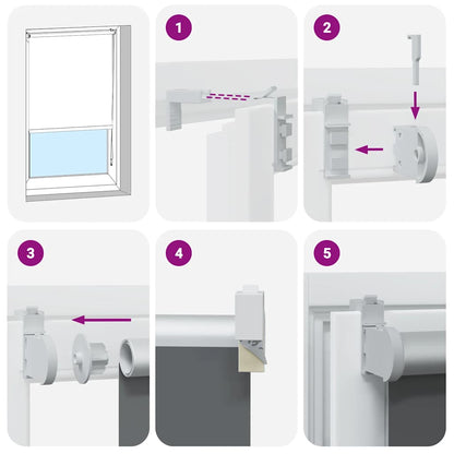 Roleta Zatemňovací Šířka Látky 146,6 Cm Polyester Šedá