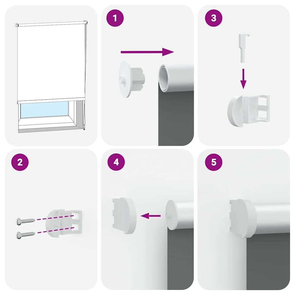 Roleta Zatemňovací Našedlá Šířka Látky 131,6 Cm Polyester Tlumeně Bílá