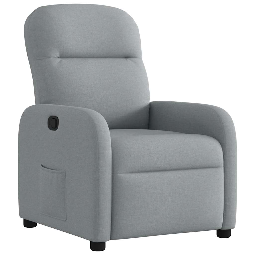 Polohovací Křeslo Světle Šedé Textil Světle Šedá