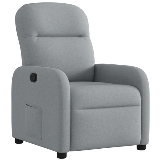 Polohovací Křeslo Světle Šedé Textil Světle Šedá