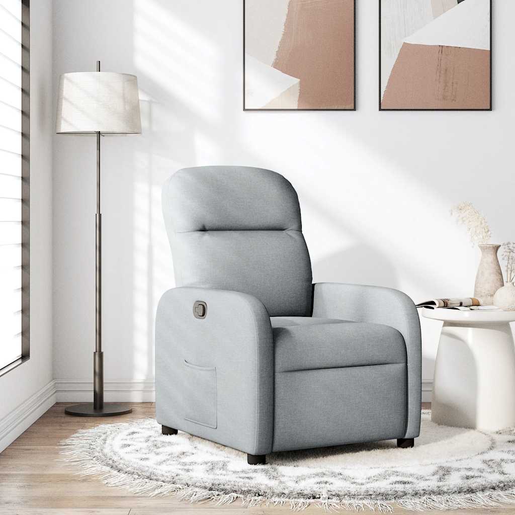 Polohovací Křeslo Světle Šedé Textil Světle Šedá