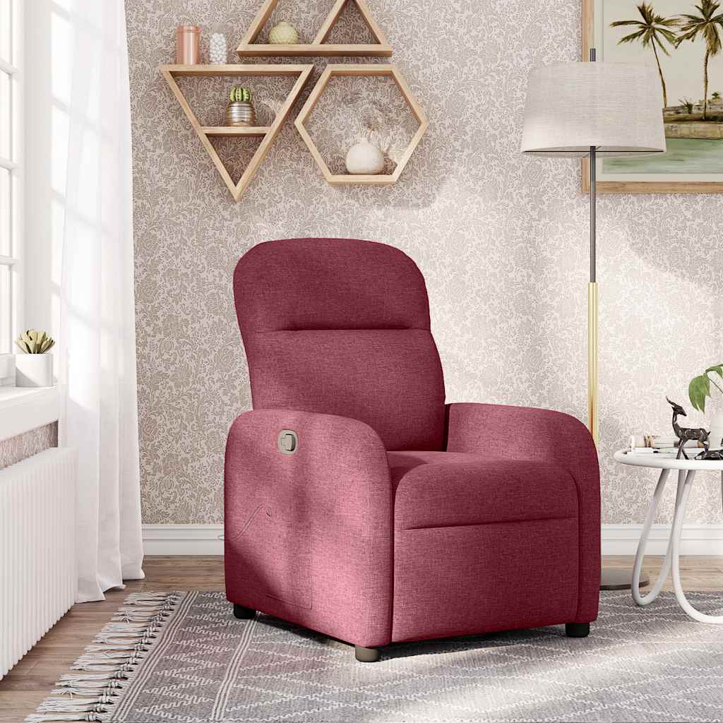 Polohovací Křeslo Vínové Textil Vínová Červená