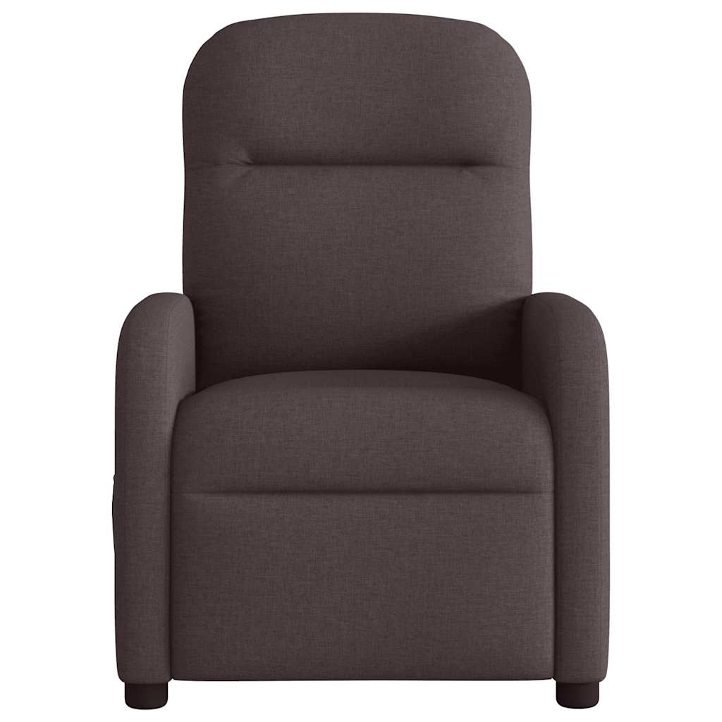 Polohovací Křeslo Tmavě Hnědé Textil Tmavě Hnědá