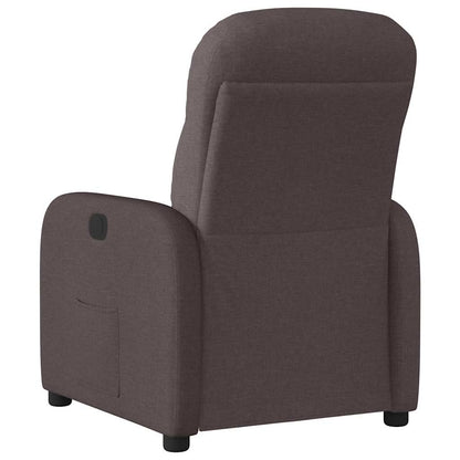 Polohovací Křeslo Tmavě Hnědé Textil Tmavě Hnědá