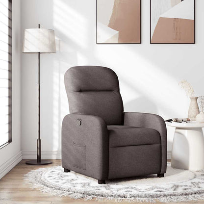 Polohovací Křeslo Tmavě Hnědé Textil Tmavě Hnědá