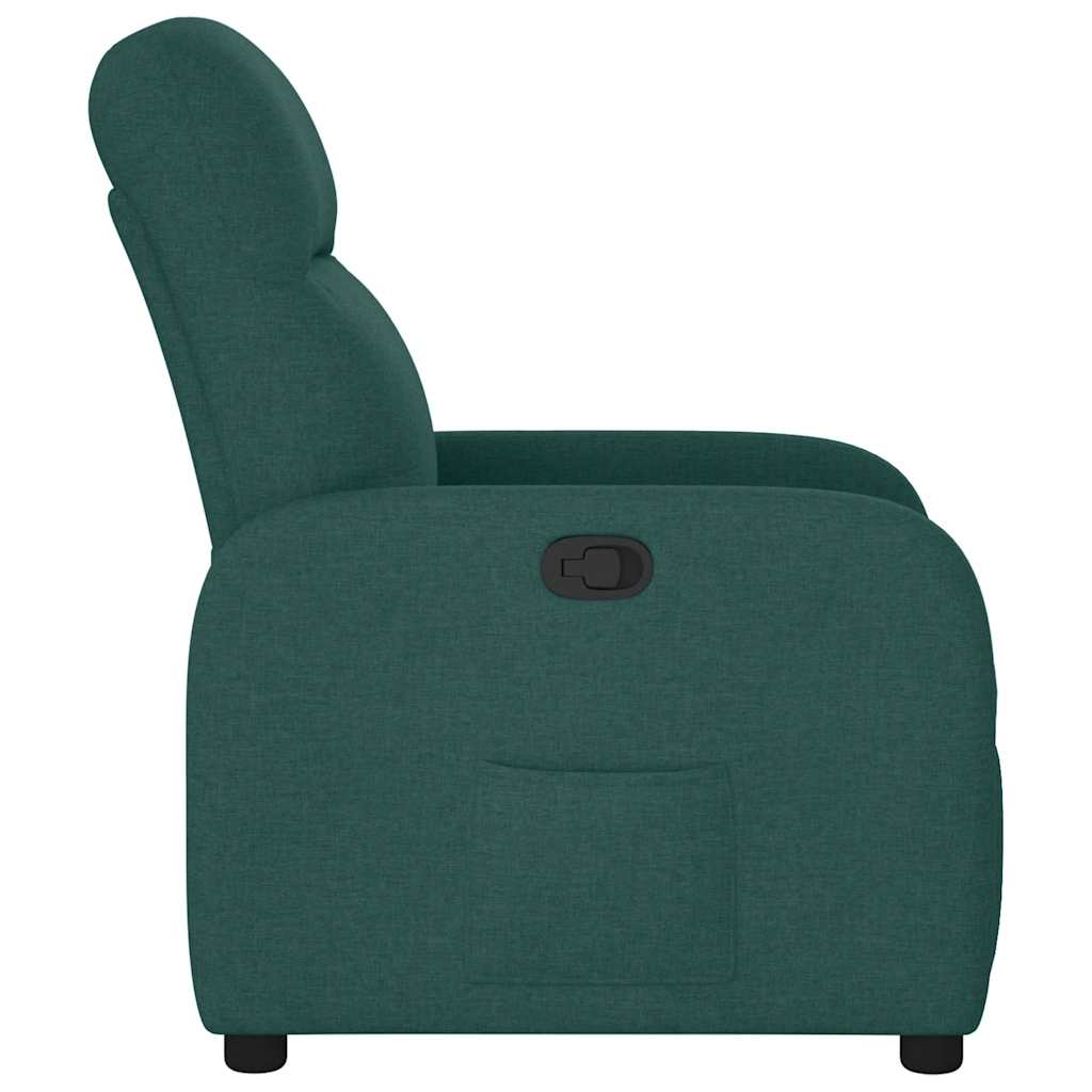 Polohovací Křeslo Tmavě Zelené Textil Tmavě Zelená