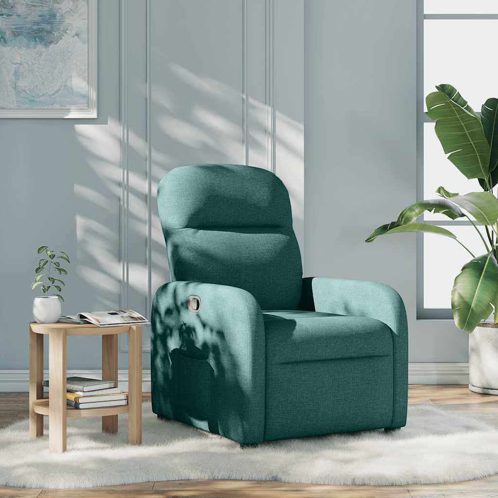 Polohovací Křeslo Tmavě Zelené Textil Tmavě Zelená
