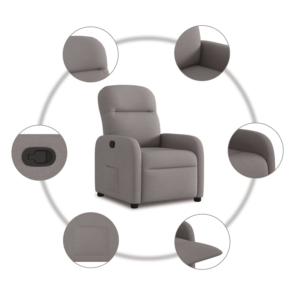 Polohovací Křeslo Textil Taupe