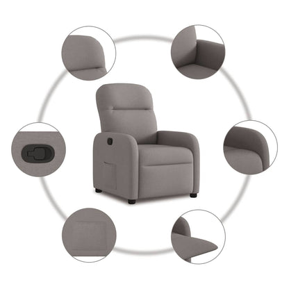 Polohovací Křeslo Textil Taupe