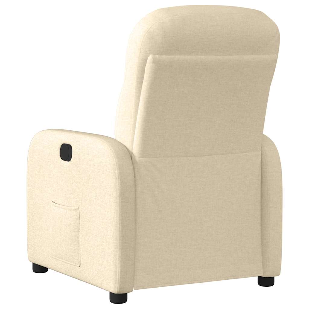 Polohovací Křeslo Krémové Textil Krémová